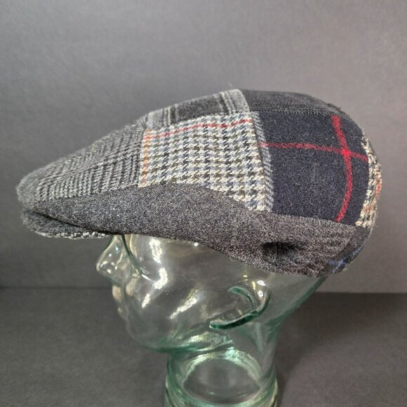 Brooks Brothers Wool Blend Patchwork Mens LG Newsboy Cap Hat Gray Made In Italy